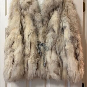 Luxurious Fur Coat with Tie Closure